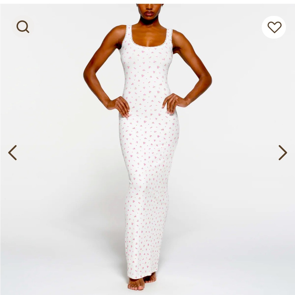 SKIMS soft lounge lace scoop neck dress- NWT- cherry blossom- xxs